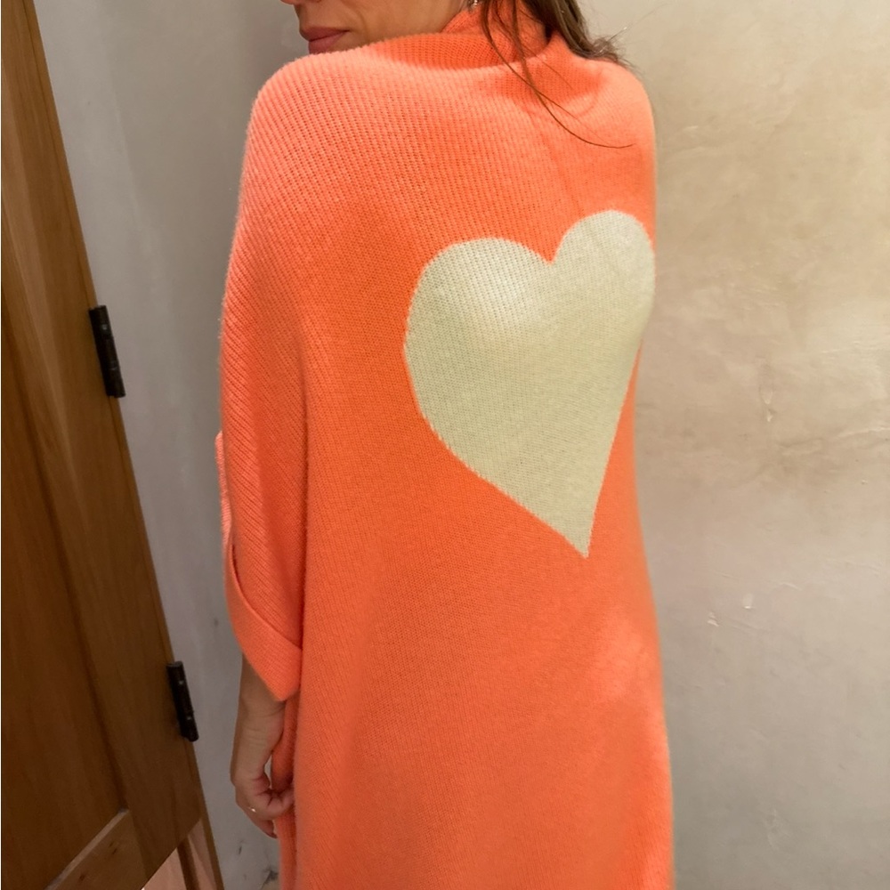 Anthropologie Pilcro Orange Heart Sweater cashmere - Picture 4 of 4